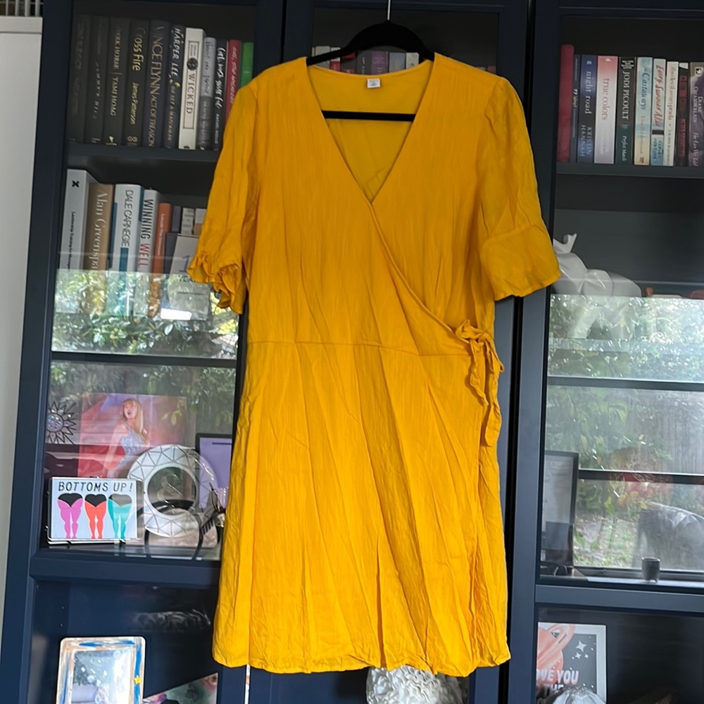 Old Navy Gold Wrap Dress
